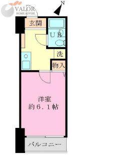 アドヴァンス川崎(1K/8階)の間取り写真