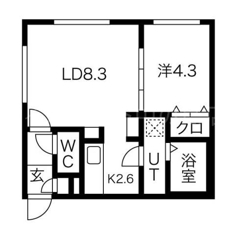 ECLATANTE(1LDK/1階)の間取り写真