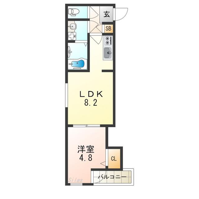 H-MAISON住吉(1LDK/2階)の間取り写真