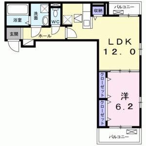 フォーチュンパーク(1LDK/1階)の間取り写真