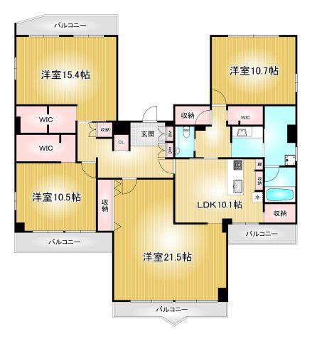 アビタシオン泉(4LDK/11階)の間取り写真