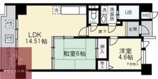 ヴィラ・アルデール(2LDK/2階)の間取り写真