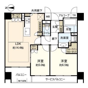 プレミスト京都二条城北(2LDK/3階)の間取り写真