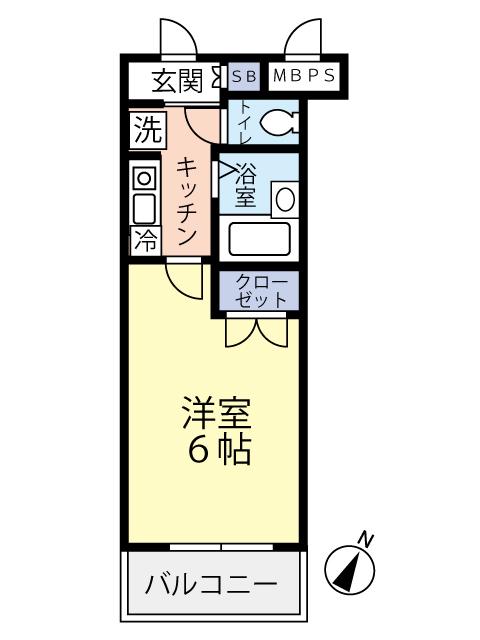 グランヴァン西馬込(1K/4階)の間取り写真