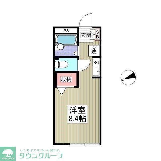 ボナール関(ワンルーム/1階)の間取り写真