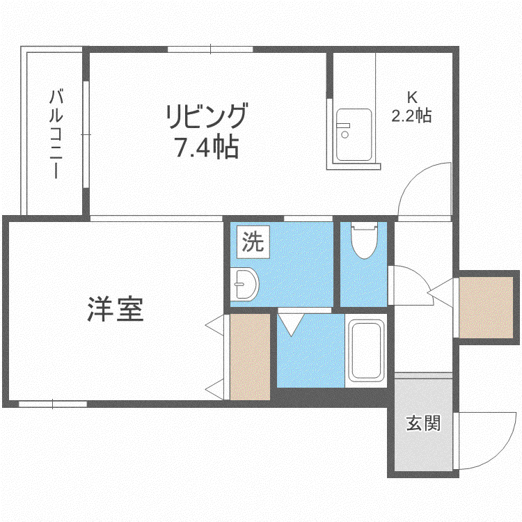 COZY PLACE 栄通(1LDK/1階)の間取り写真