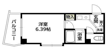 ハッピー稲野マンション(1K/2階)の間取り写真