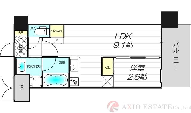 コンフォリア・リヴ淡路(1LDK/8階)の間取り写真