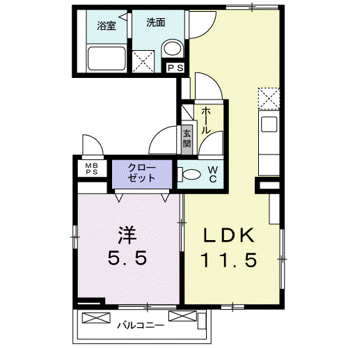 サンリット・メゾン(1LDK/3階)の間取り写真