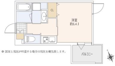 GRANDUO下北沢VIII(1K/2階)の間取り写真