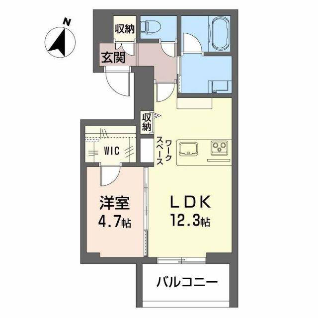シャーメゾン東幸町(1LDK/3階)の間取り写真