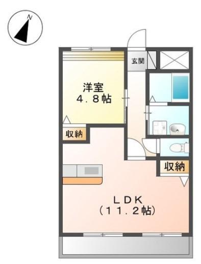 プラッツ・ユーVI(1LDK/1階)の間取り写真