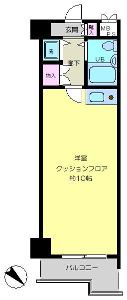 ノバ浅草(ワンルーム/7階)の間取り写真