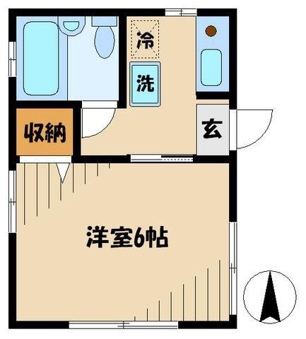 バミール洗足(1K/2階)の間取り写真