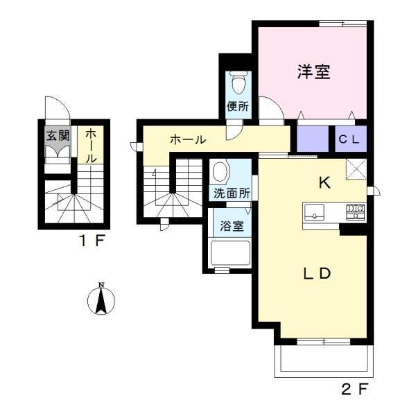 シャーメゾン プティ(1LDK/2階)の間取り写真