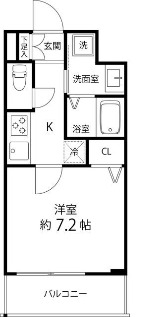SAION町屋(1K/2階)の間取り写真