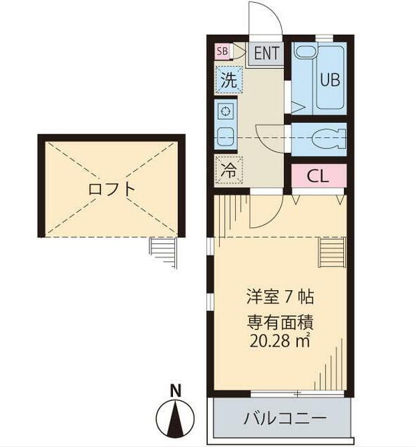 フローレンス中央学園(1K/2階)の間取り写真