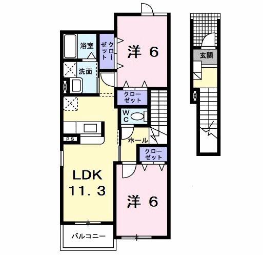 コーモド カーサ(2LDK/2階)の間取り写真