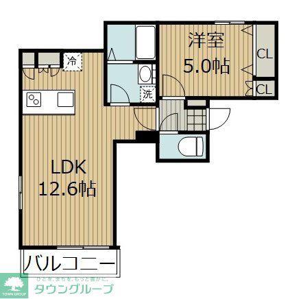 ヴィオラ東林間(1LDK/2階)の間取り写真