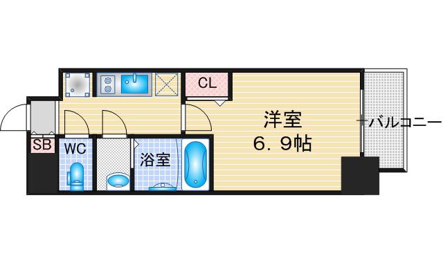 メイクスアート黒川(1K/2階)の間取り写真