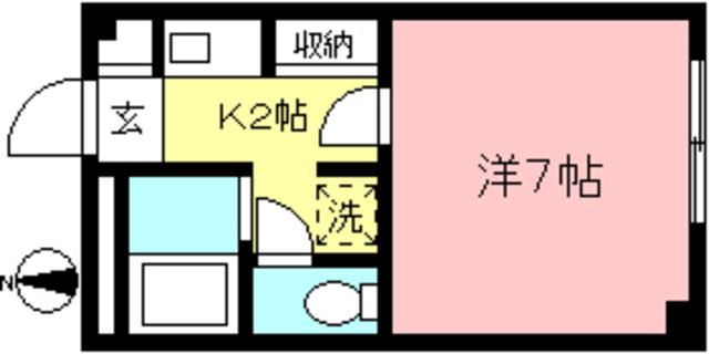 デ・パール桜丘(1K/1階)の間取り写真