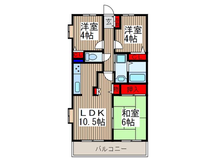 マ・メゾン寿(3LDK/3階)の間取り写真