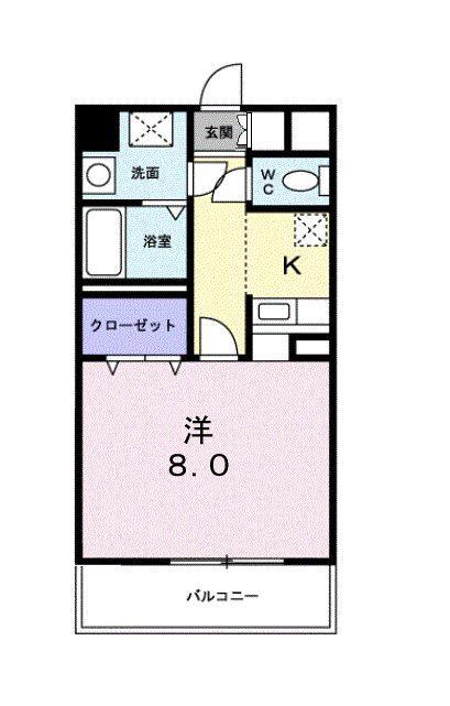 エルグレイス大手(1K/3階)の間取り写真