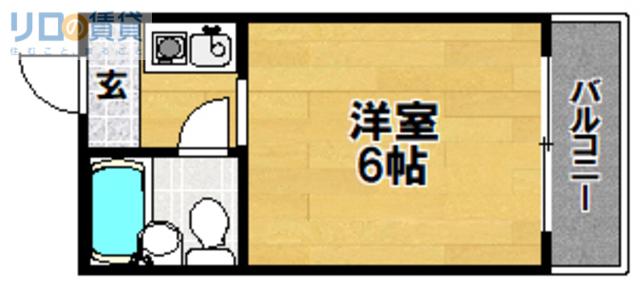 淡路エンビィハイツ(ワンルーム/5階)の間取り写真