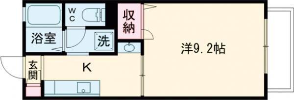 アンシャンテ水道町(1K/1階)の間取り写真