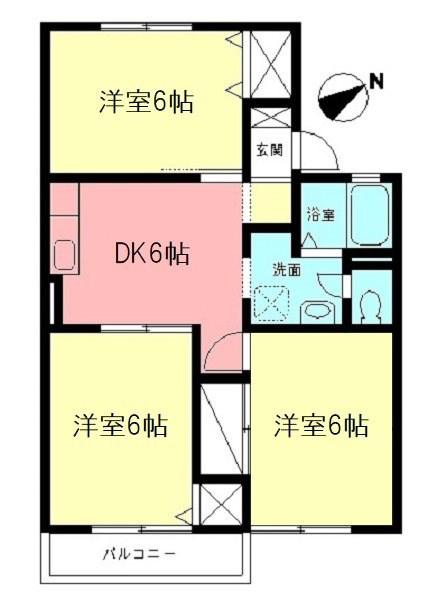 グリーンハイツ駒形(3DK/2階)の間取り写真