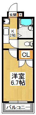 イーストベイ・船橋本町(1K/8階)の間取り写真