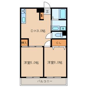 コピエ五反田(2DK/2階)の間取り写真