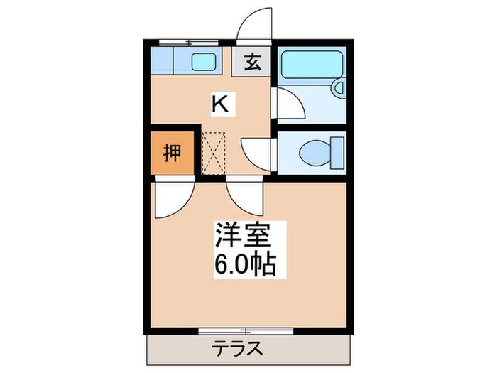 ワカシマハイム(1K/1階)の間取り写真