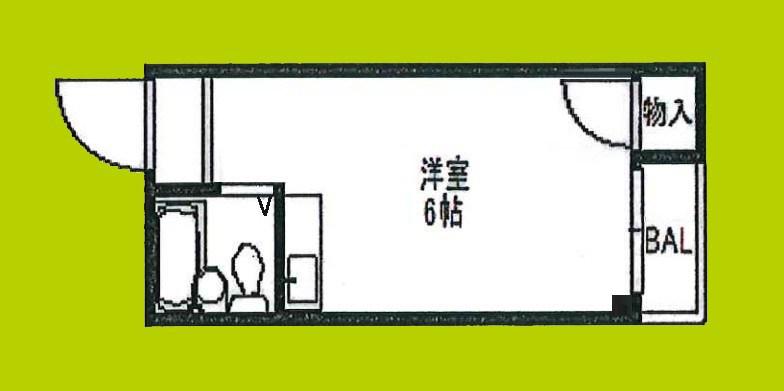 桜ノ宮マンション(ワンルーム/5階)の間取り写真