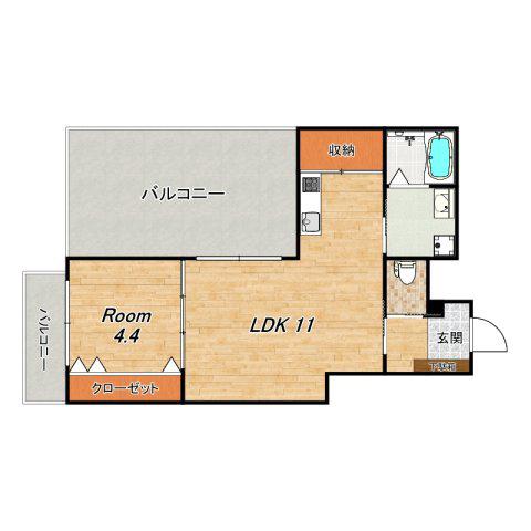 VILLA STAGE 桂川(1LDK/4階)の間取り写真