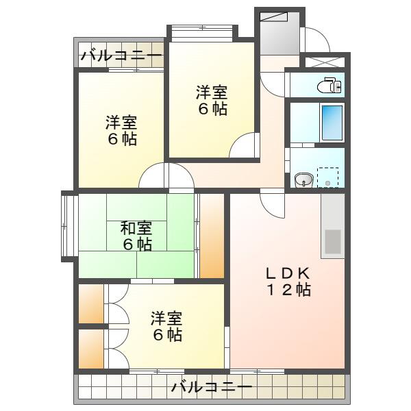 ホーム岩崎台(4LDK/3階)の間取り写真