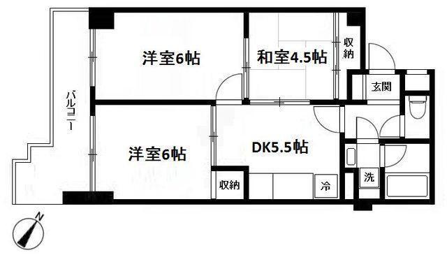 第5山庄ビル(3DK/3階)の間取り写真