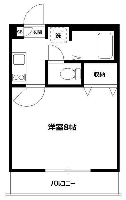 シティ峰岡(1K/1階)の間取り写真