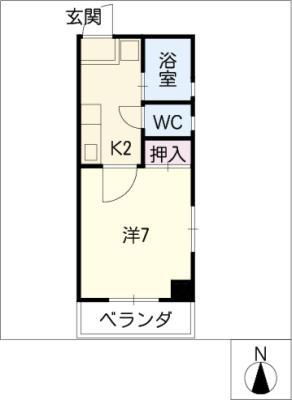 KOUYOU池下(1K/4階)の間取り写真