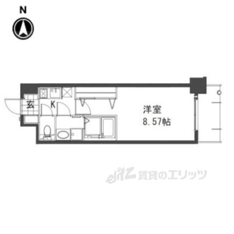 レジディア京都駅前(1K/8階)の間取り写真