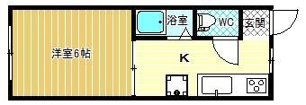 スリーコーポ(1K/2階)の間取り写真