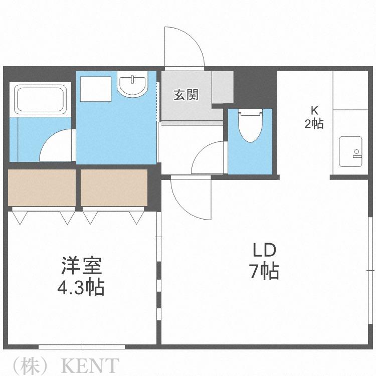 プライムシーン(1LDK/1階)の間取り写真