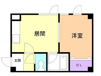 CASABEARE(1DK/2階)の間取り写真