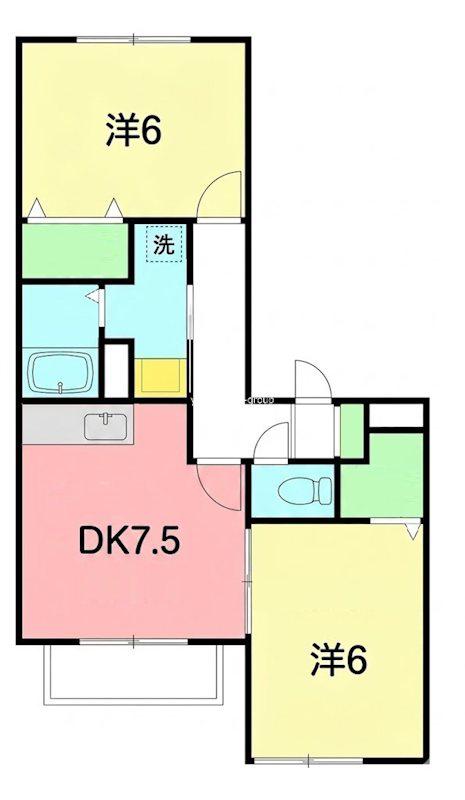 HAPPY KOMACHIYO(2DK/2階)の間取り写真