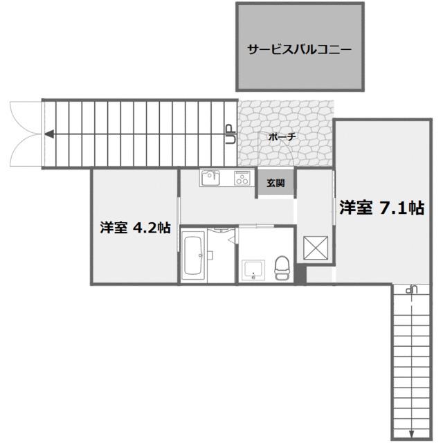 QUI E ORA(2K/1階)の間取り写真