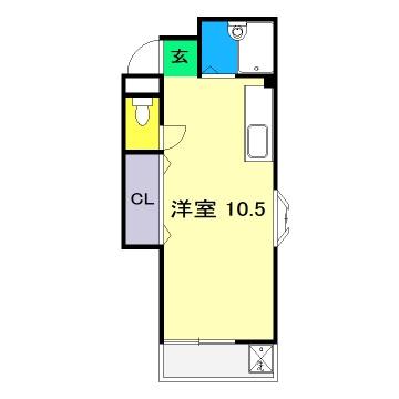 メゾン桜井(ワンルーム/4階)の間取り写真