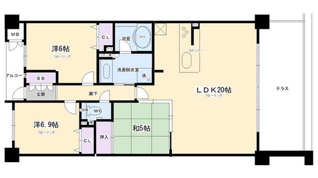 ユニーブル京都紫野(3LDK/3階)の間取り写真