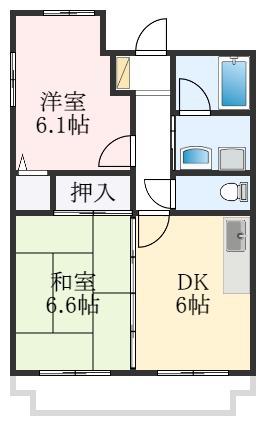 エトワール泉大津(2DK/4階)の間取り写真