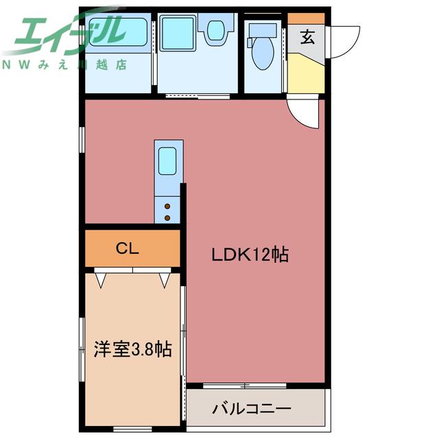 LOISEAU BLEU(1LDK/3階)の間取り写真
