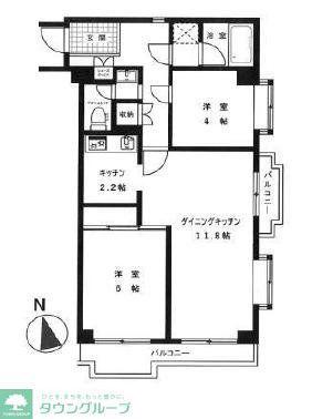 メゾン向原(2LDK/3階)の間取り写真